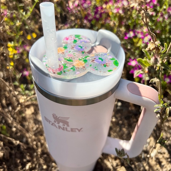 💐Stanley Cup Topper - Micky/Minnie Mouse Glitter Floral Print - Picture 2 of 5